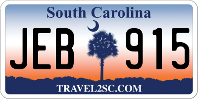 SC license plate JEB915