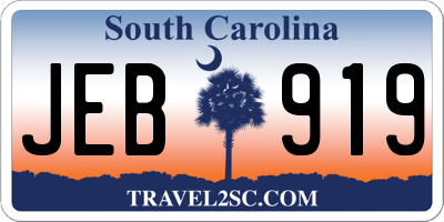 SC license plate JEB919