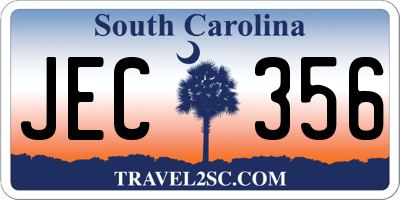 SC license plate JEC356