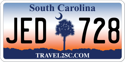 SC license plate JED728