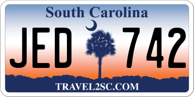 SC license plate JED742