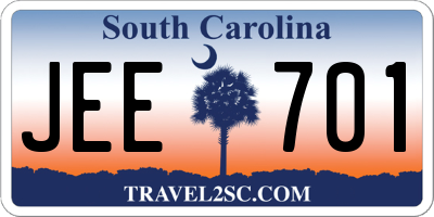 SC license plate JEE701