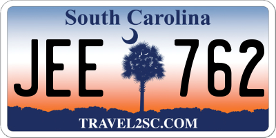 SC license plate JEE762