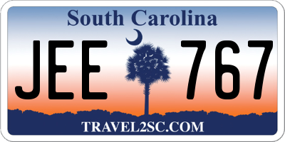 SC license plate JEE767