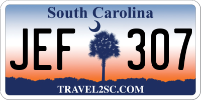 SC license plate JEF307