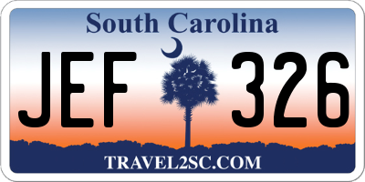 SC license plate JEF326