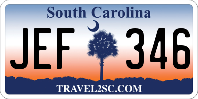 SC license plate JEF346