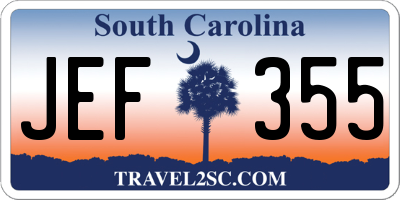 SC license plate JEF355