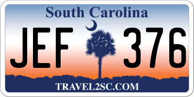 SC license plate JEF376