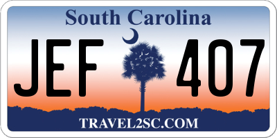 SC license plate JEF407