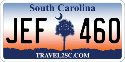 SC license plate JEF460