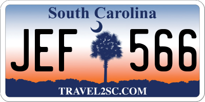 SC license plate JEF566