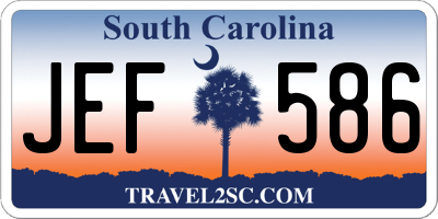 SC license plate JEF586