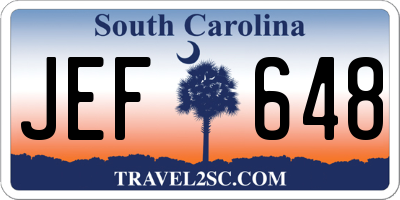 SC license plate JEF648