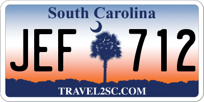 SC license plate JEF712