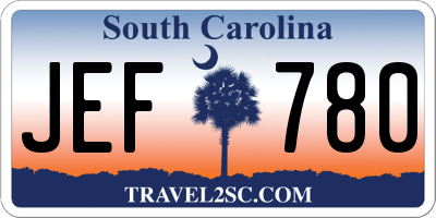 SC license plate JEF780