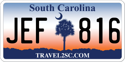 SC license plate JEF816