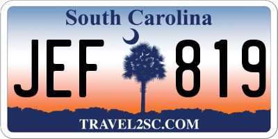 SC license plate JEF819