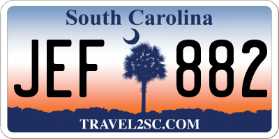 SC license plate JEF882