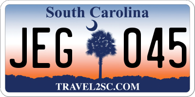 SC license plate JEG045