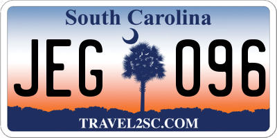 SC license plate JEG096