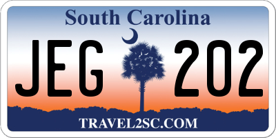SC license plate JEG202