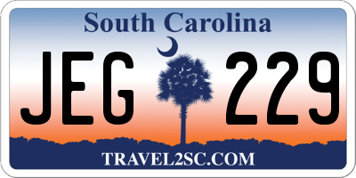 SC license plate JEG229