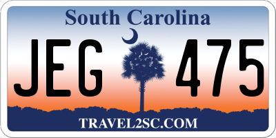 SC license plate JEG475
