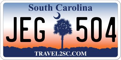SC license plate JEG504