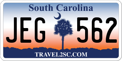SC license plate JEG562