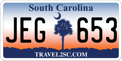 SC license plate JEG653