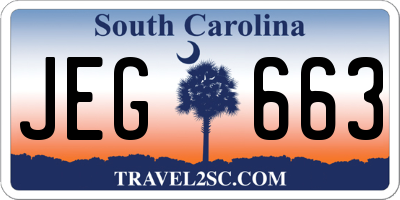 SC license plate JEG663