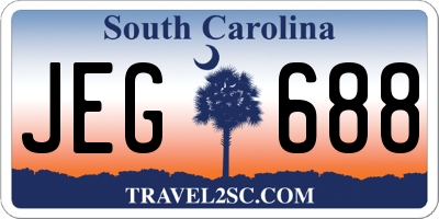 SC license plate JEG688