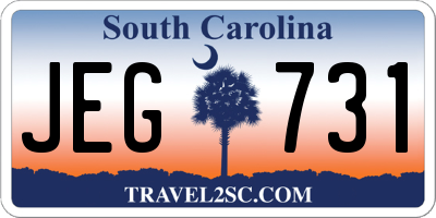 SC license plate JEG731