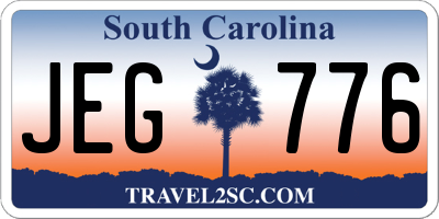 SC license plate JEG776