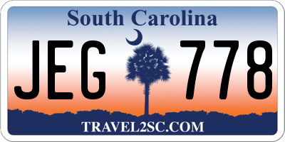 SC license plate JEG778