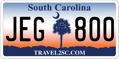 SC license plate JEG800