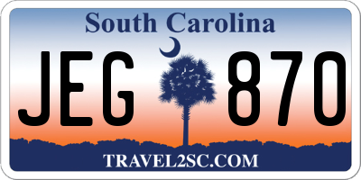 SC license plate JEG870