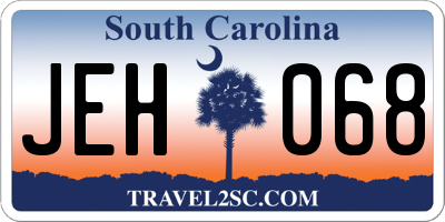 SC license plate JEH068