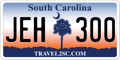 SC license plate JEH300