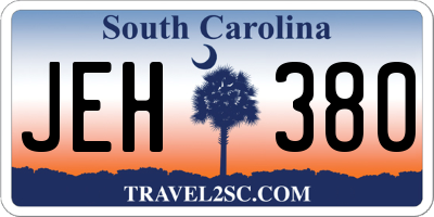 SC license plate JEH380