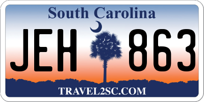 SC license plate JEH863
