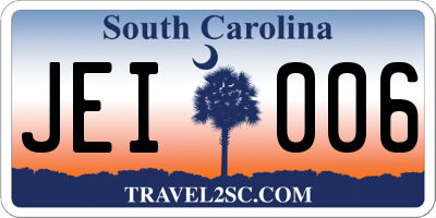 SC license plate JEI006