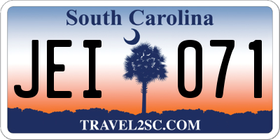 SC license plate JEI071