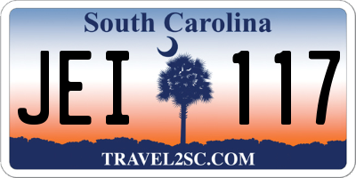 SC license plate JEI117