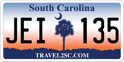 SC license plate JEI135