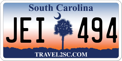 SC license plate JEI494