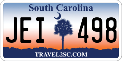 SC license plate JEI498