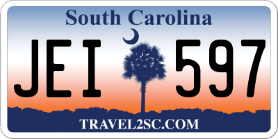 SC license plate JEI597