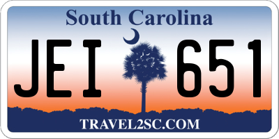 SC license plate JEI651